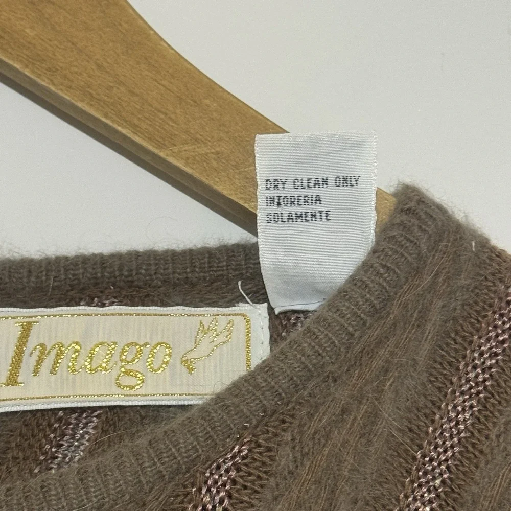 Vintage Angora Blend Fuzzy Textured Sweater Women's Medium‎ Cottagecore Holiday